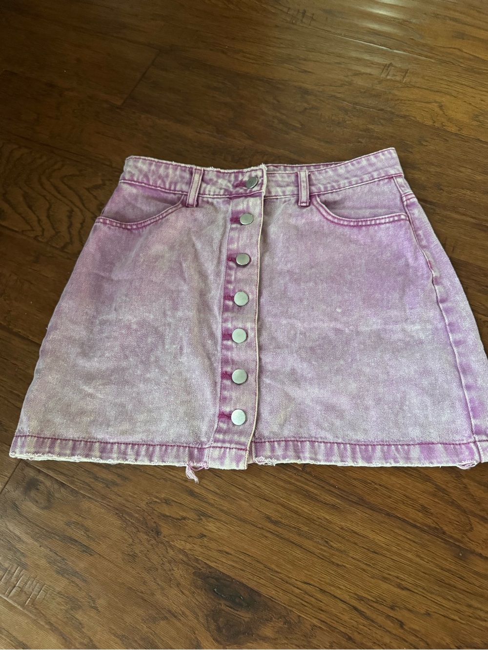 Forever 21 Pink Button-Front Mini Skirt